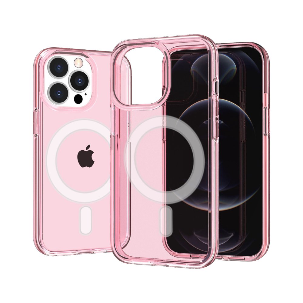 For Apple iPhone 14 PRO MAX 6.7" Sturdy Ultra Magnetic Circle Thick 3mm Transparent Hybrid Case Cover - Image 2