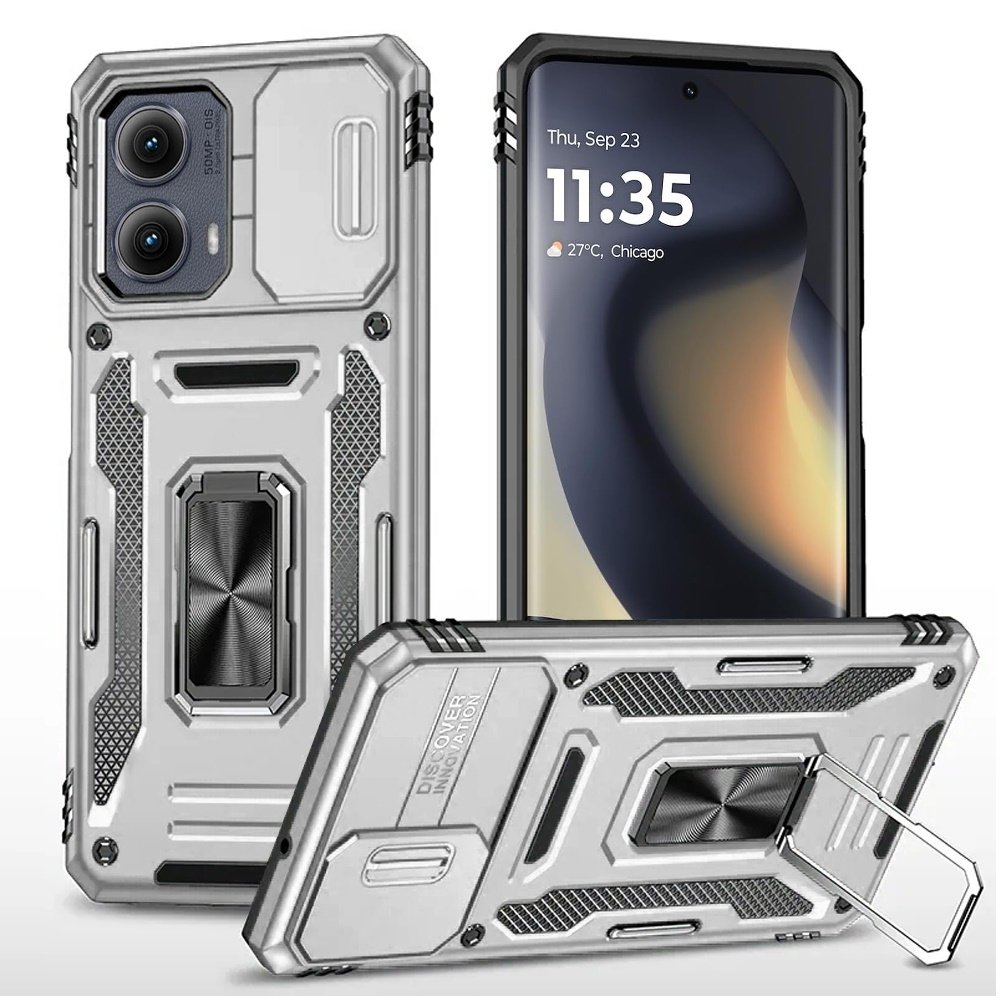 For Motorola Moto Edge 5G 2024 Utter Tough Metal Ring Movable Camera Window Hybrid - Image 2