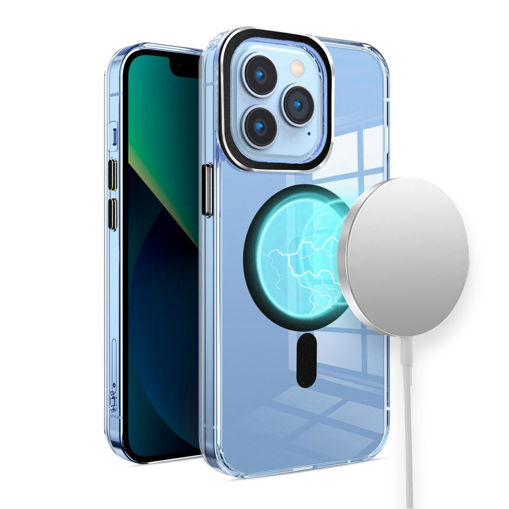 For Apple iPhone 14 PRO 6.1" Premium Matching Magnetic Circle & Camera Edge Color Chrome Hybrid Design - Image 3