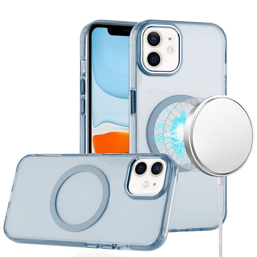 For Apple iPhone 11 (XI6.1) Magnetic Circle Ring Transparent Premium Acrylic with Metal Buttons & Camera Raised Lip - Image 3