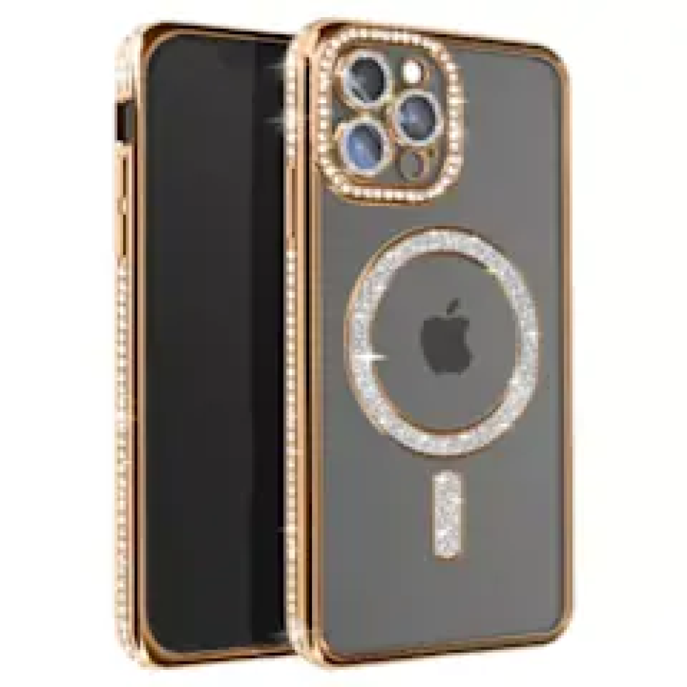 For Apple iPhone 16 Pro Luxury Diamond Soft TPU Magnetic Case - Image 4