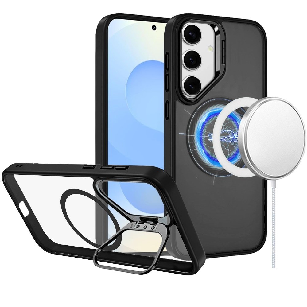 For Samsung Galaxy s25/s24 Fearless Tough HQ Metallic Hybrid with Camera Ring Stand Magnetic Circle Case - Image 3