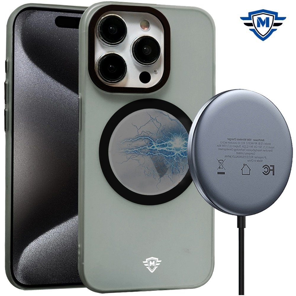 For Apple iPhone 15 Pro METKASE Premium Chrome Edged Camera Magnetic Circle Shockproof Hybrid - Image 2