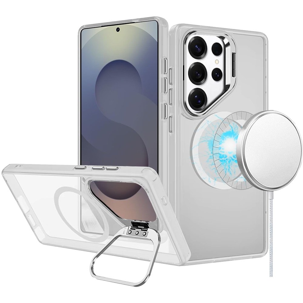 For Samsung Galaxy s25 Ultra Fearless Tough HQ Metallic Hybrid with Camera Ring Stand Magnetic Circle Case - Image 4