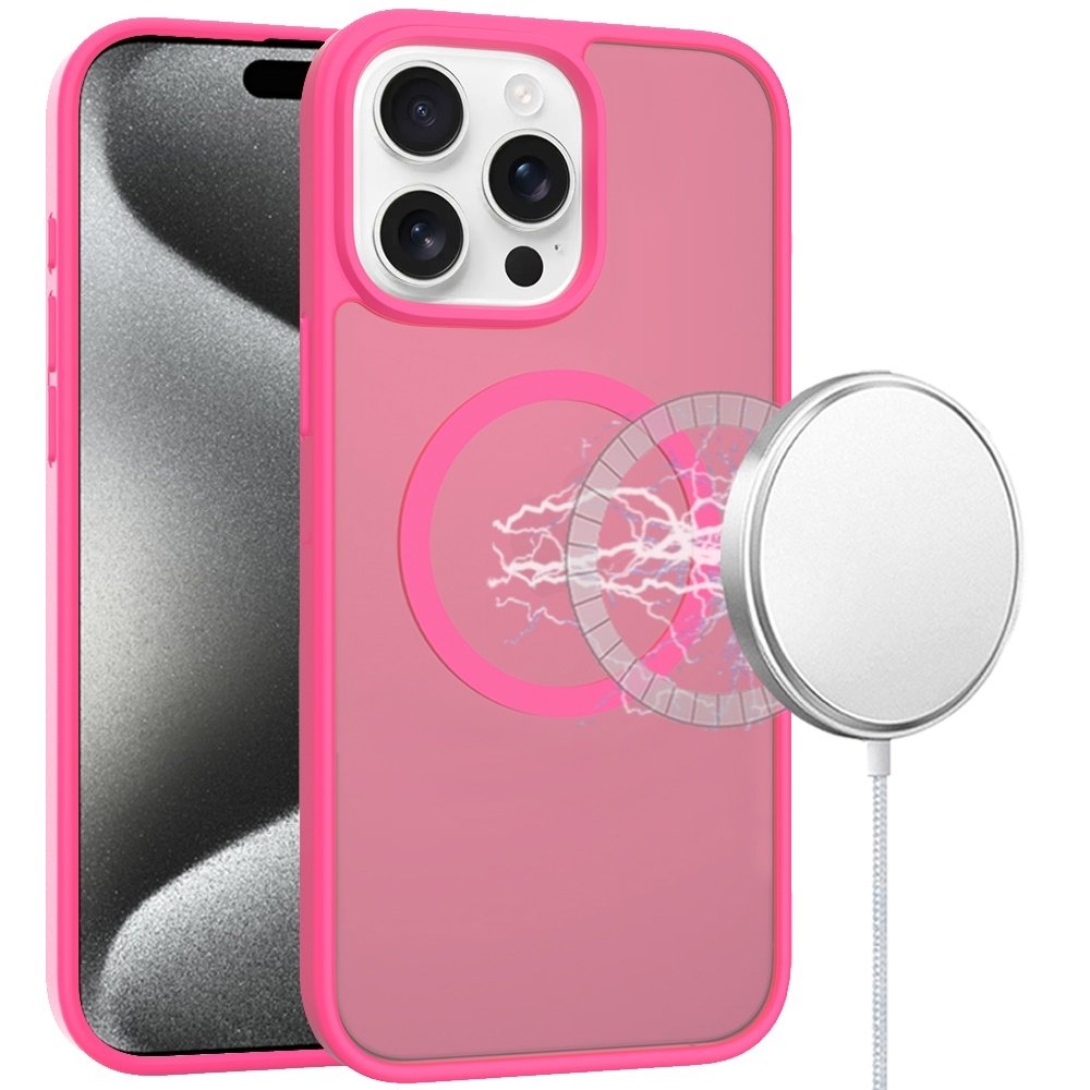 For Apple iPhone 15 Pro Max Magnetic Circle Smooth Safe Matte Feel Hybrid Case - Image 4