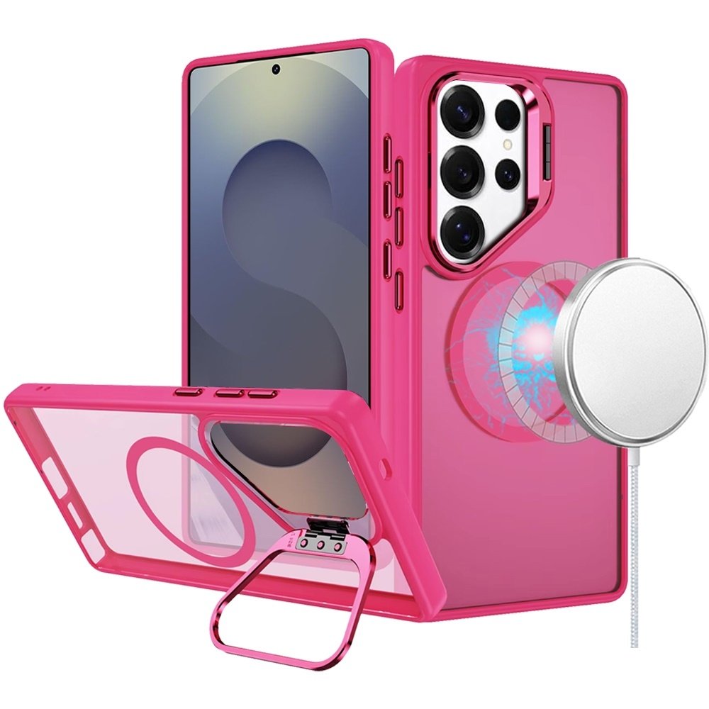 For Samsung Galaxy s25 Ultra Fearless Tough HQ Metallic Hybrid with Camera Ring Stand Magnetic Circle Case - Image 3
