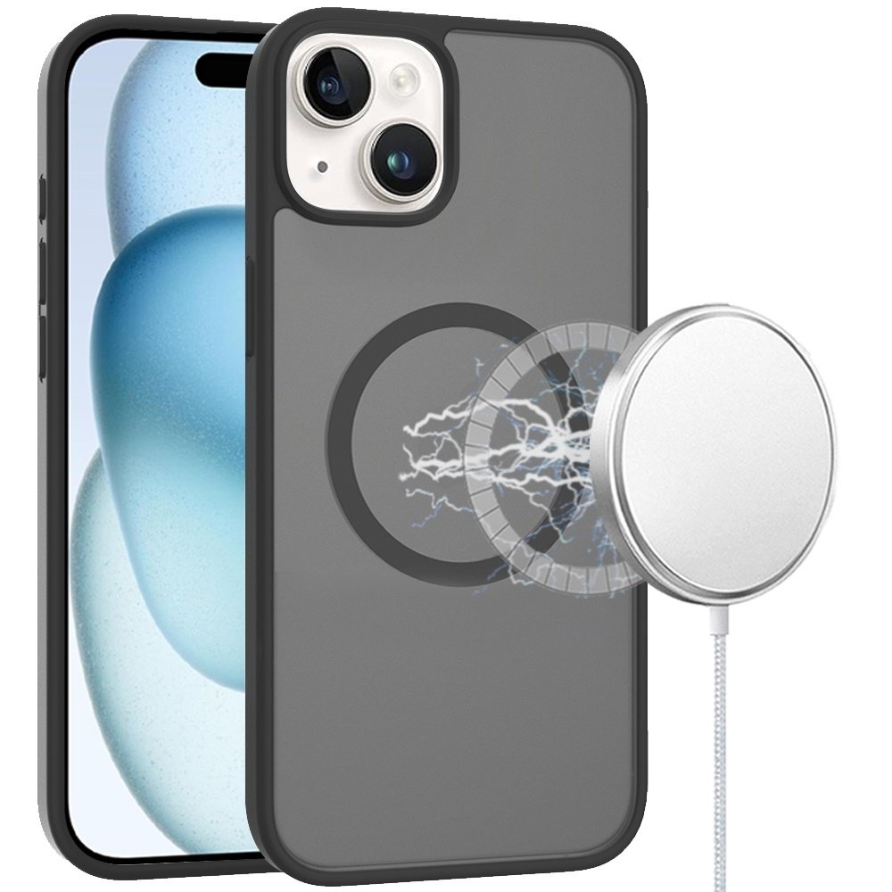 For Apple iPhone 15 Plus Magnetic Circle Smooth Safe Matte Feel Hybrid Case - Image 2