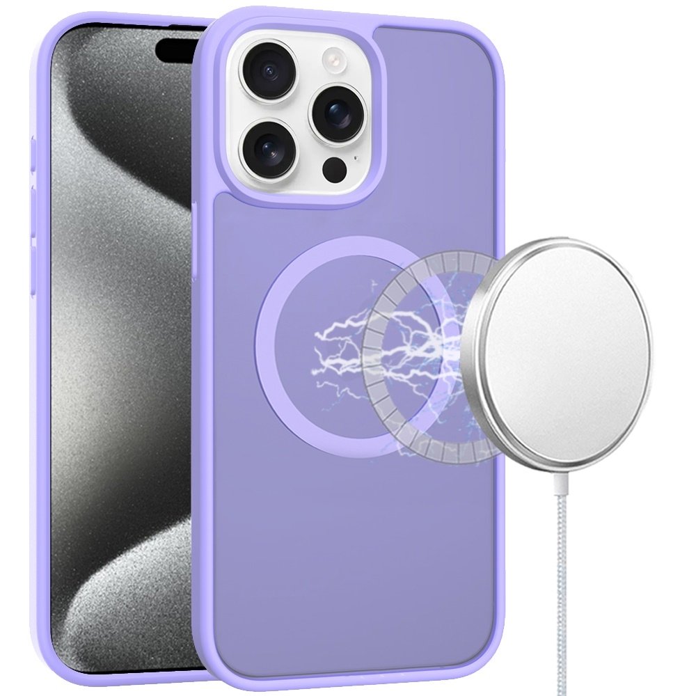 For Apple iPhone 15 Pro Max Magnetic Circle Smooth Safe Matte Feel Hybrid Case - Image 7