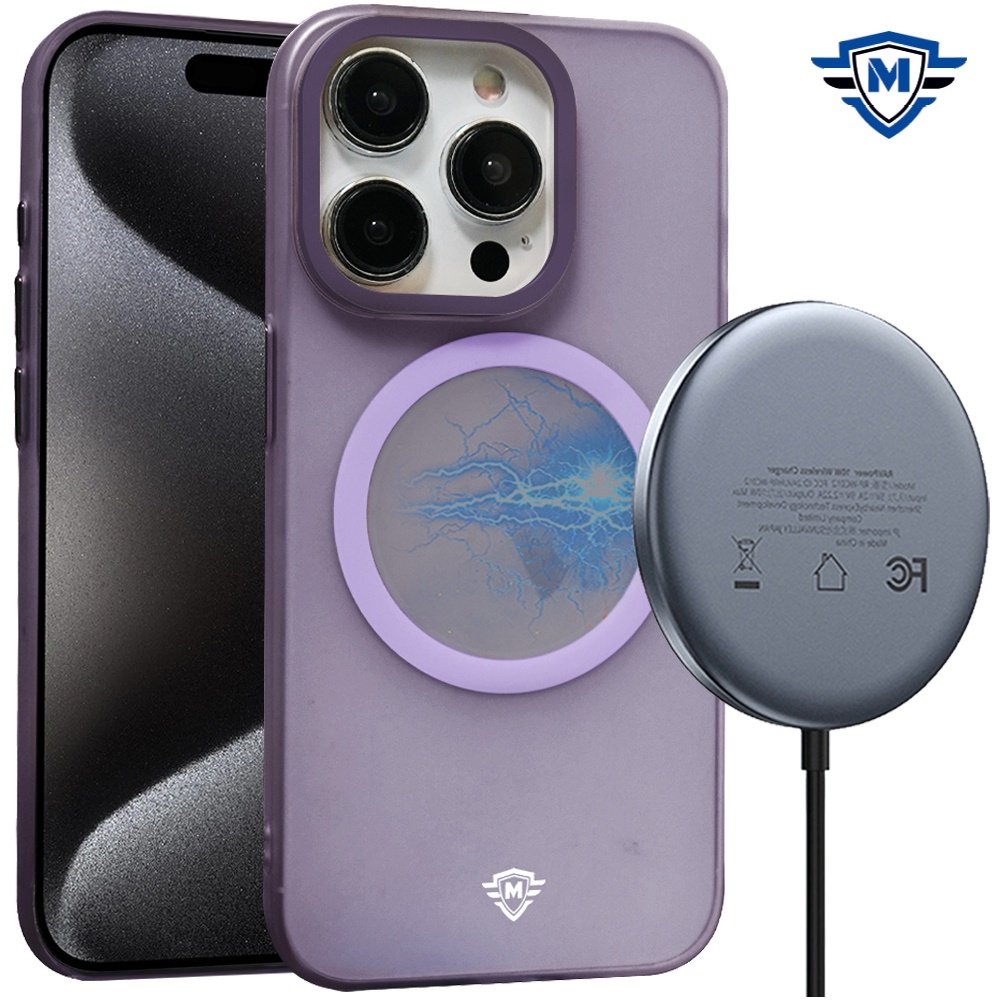 For Apple iPhone 15 Pro METKASE Premium Chrome Edged Camera Magnetic Circle Shockproof Hybrid