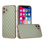 For Apple iPhone 12 (12 ONLY) Electroplated Grid Diamond Lines TPU Case Cover