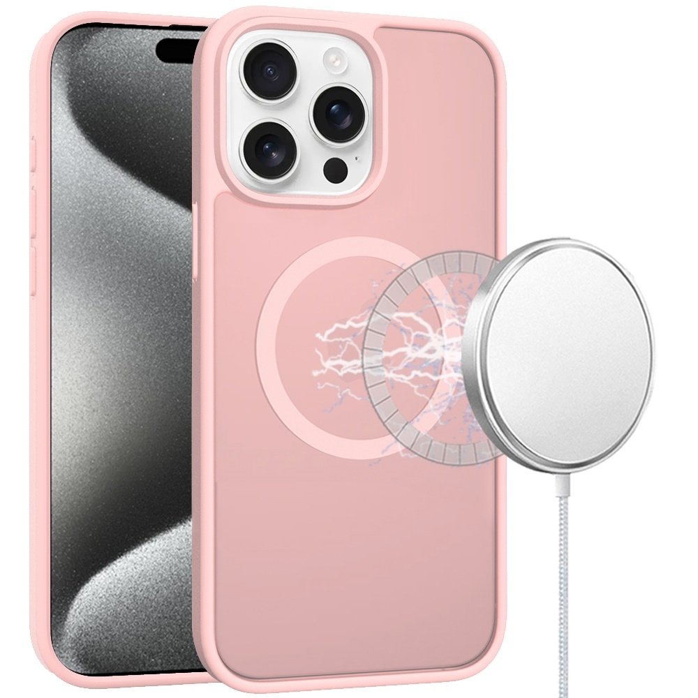 For Apple iPhone 15 Pro Max Magnetic Circle Smooth Safe Matte Feel Hybrid Case - Image 5