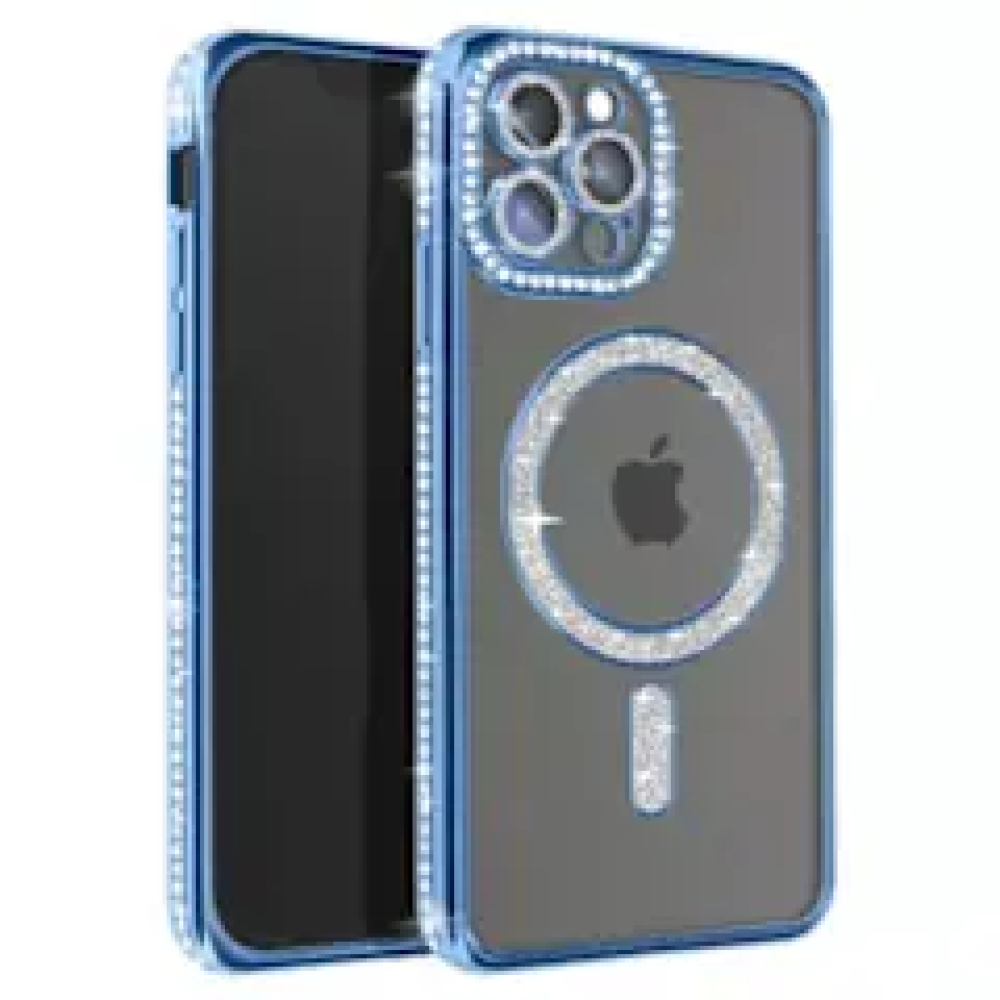For Apple iPhone 16 Pro Luxury Diamond Soft TPU Magnetic Case - Image 2