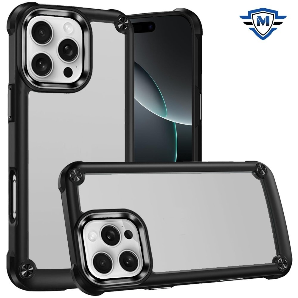 For Apple iPhone 16 Pro 6.3 inch METKASE Ultimate CaseX Transparent Hybrid Case with Metal Buttons And Camera Edges in Slide-Out Package