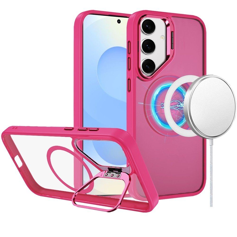 For Samsung Galaxy s25/s24 Fearless Tough HQ Metallic Hybrid with Camera Ring Stand Magnetic Circle Case - Image 4