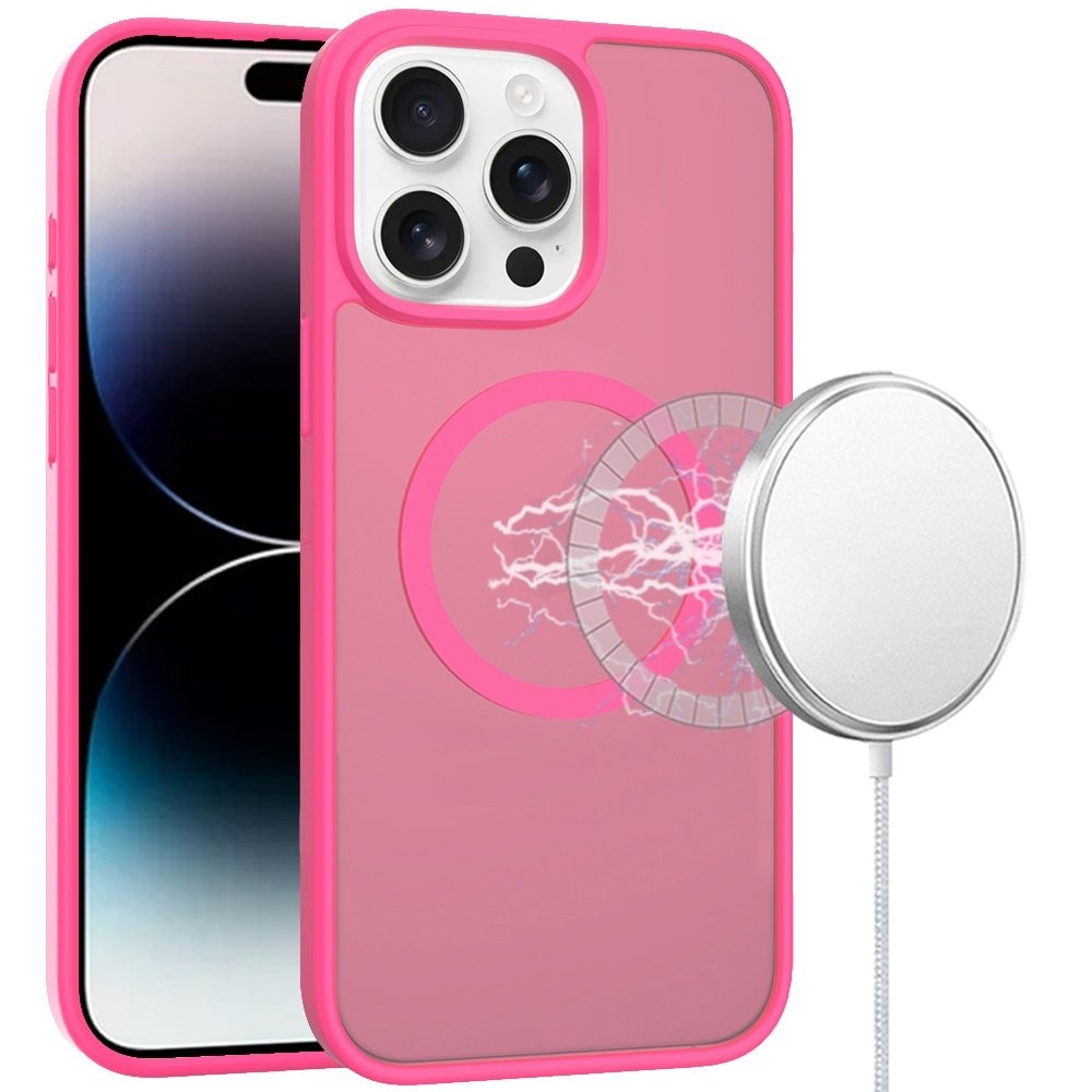 For Apple iPhone 14 PRO MAX 6.7" Magnetic Circle Smooth Safe Matte Feel Hybrid Case - Image 2
