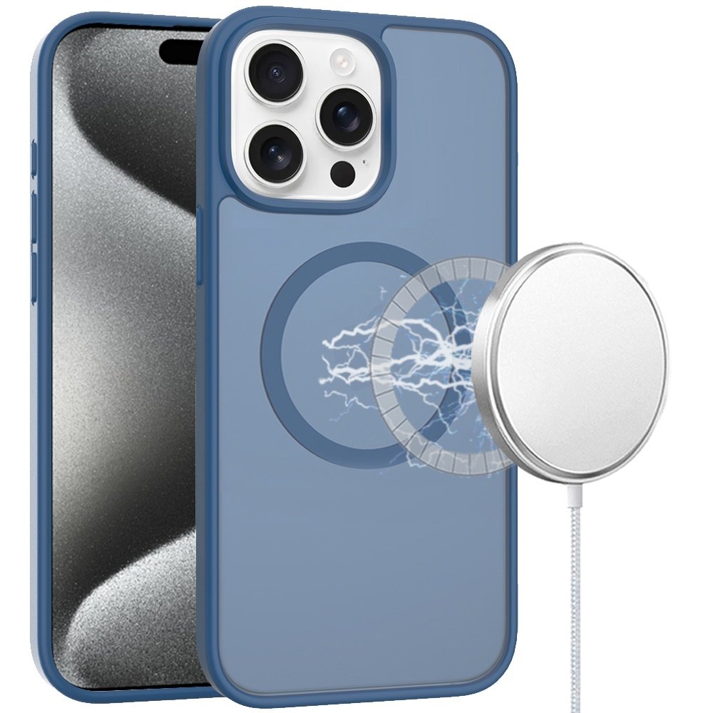 For Apple iPhone 15 Pro Max Magnetic Circle Smooth Safe Matte Feel Hybrid Case - Image 6