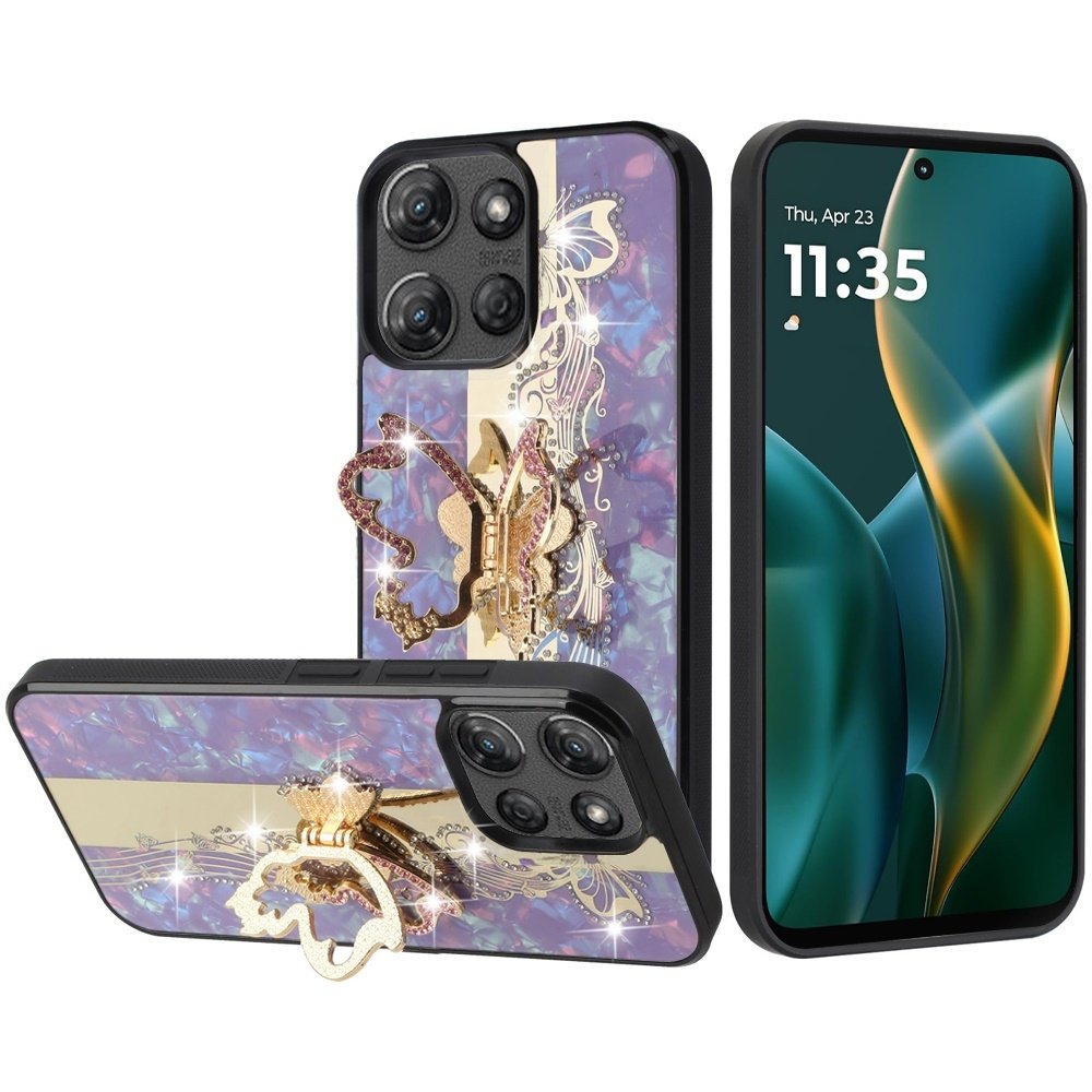 For Moto G Stylus 5G 2025 SPLENDID Diamond Glitter Ornaments Engraving Case Cover Enchanted Butterfly
