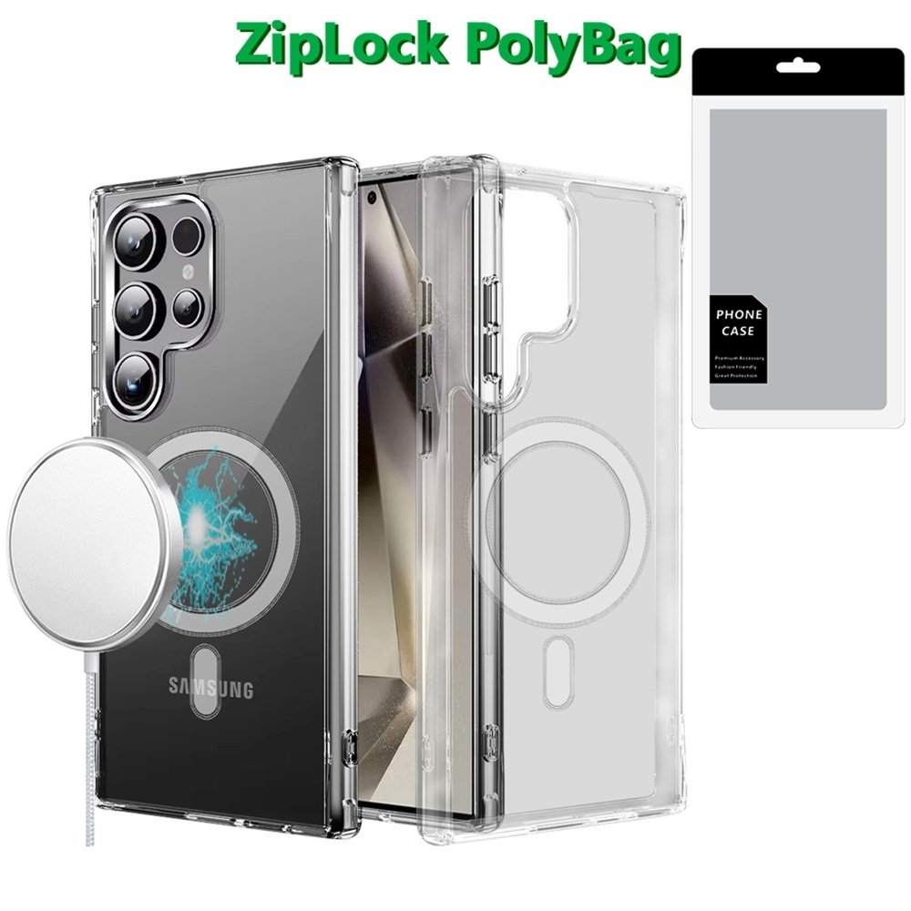 [PolyBag] For Samsung Galaxy s25 Ultra Thick Transparent Magnetic Circle Shockproof Hybrid