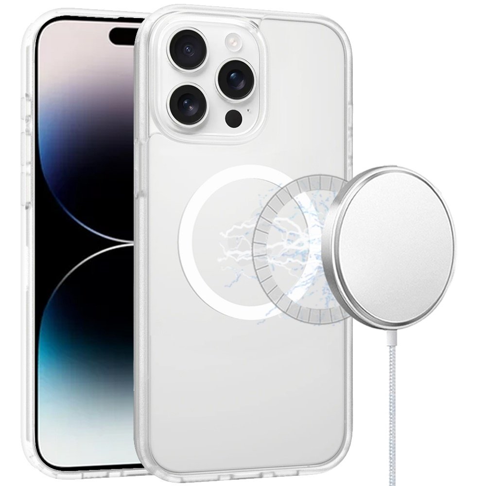 For Apple iPhone 14 PRO MAX 6.7" Magnetic Circle Smooth Safe Matte Feel Hybrid Case - Image 3