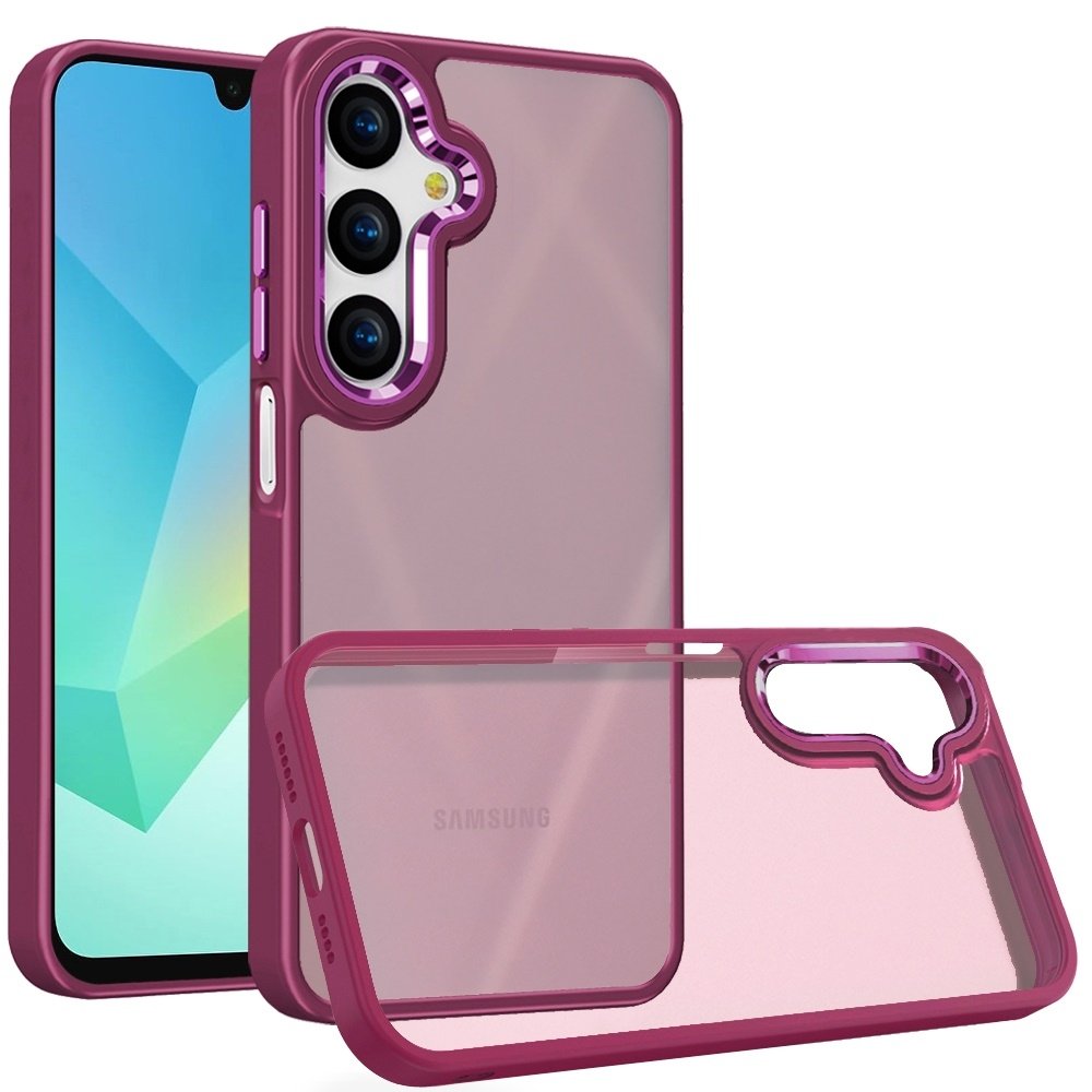 For Samsung Galaxy A16 5G Finest Transparent Thick Acrylic Hybrid Metal Buttons Cover Case