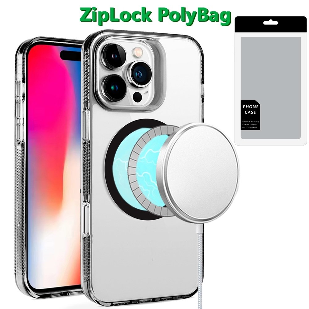 [PolyBag] For Apple iPhone 16 Pro 6.3 inch PURE Transparent Magnetic Circle High Quality Ultra Thick Hybrid