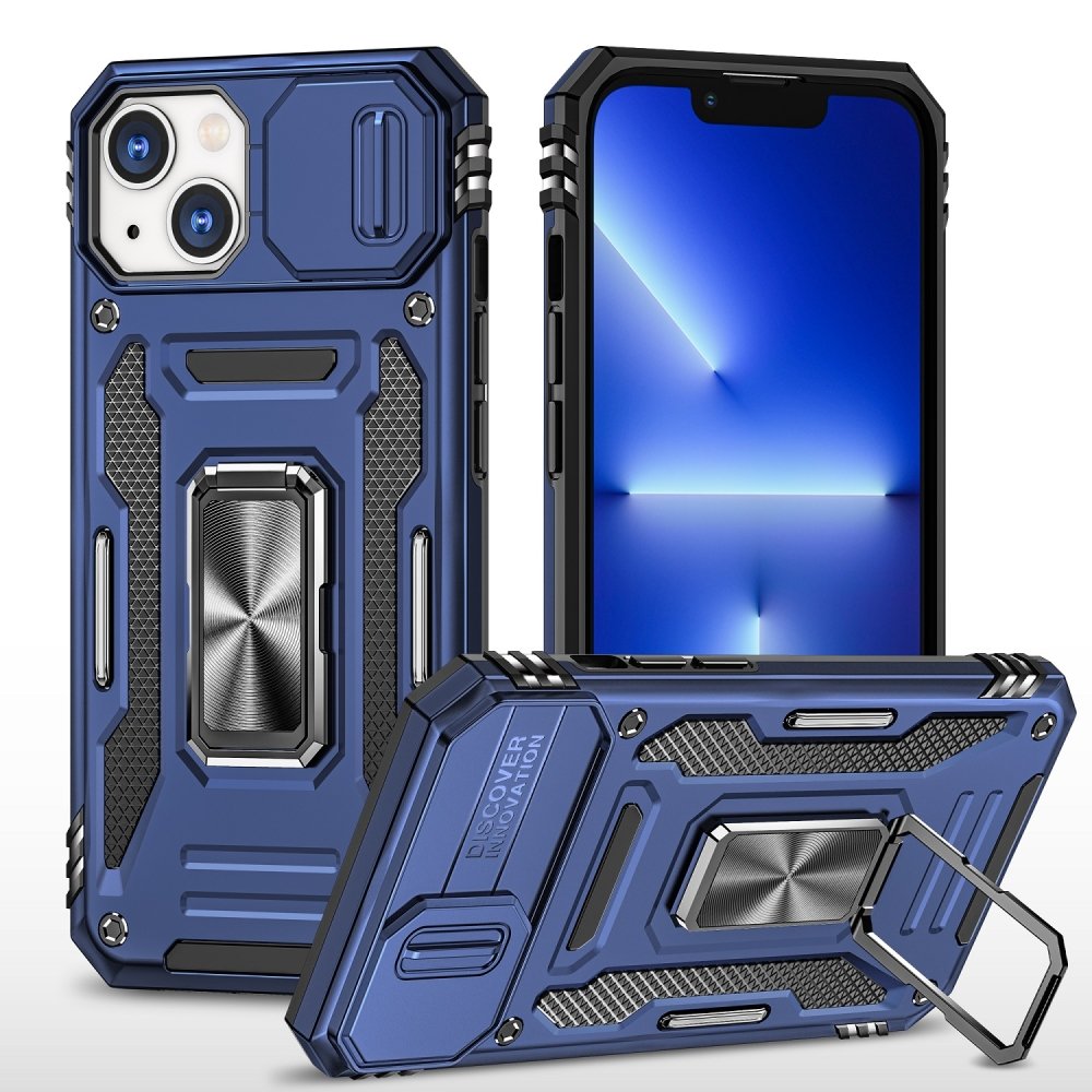 For Apple iPhone 12 Pro Max 6.7 Utter Tough Metal Ring Movable Camera Window Hybrid Case Cover - Image 2