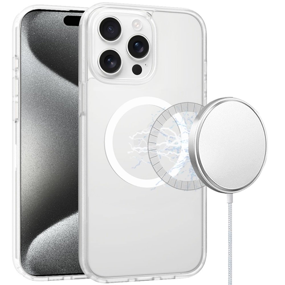For Apple iPhone 15 Pro Max Magnetic Circle Smooth Safe Matte Feel Hybrid Case