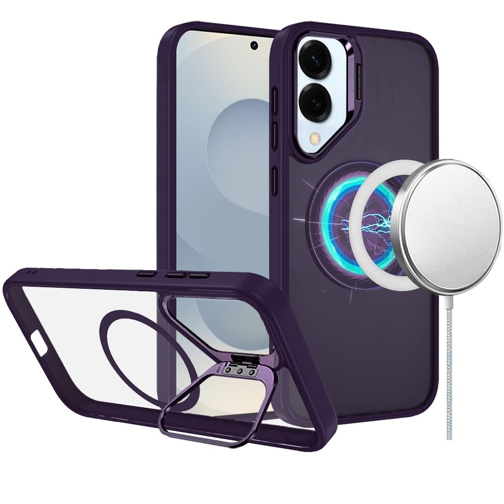For Samsung Galaxy s25 Edge Fearless Tough HQ Metallic Hybrid with Camera Ring Stand Magnetic Circle Case - Image 3