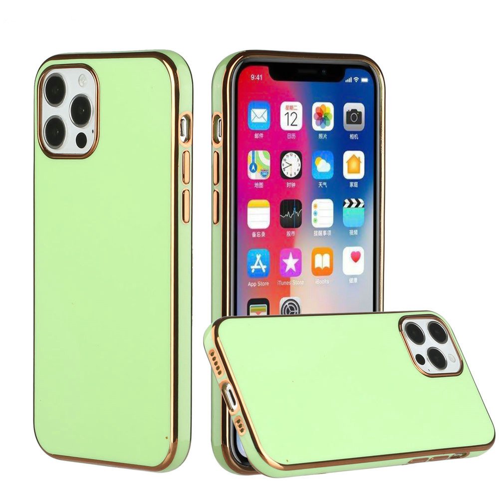 For Apple iPhone 13 Pro Max Electroplated Fashion Solid Color TPU Case Cover