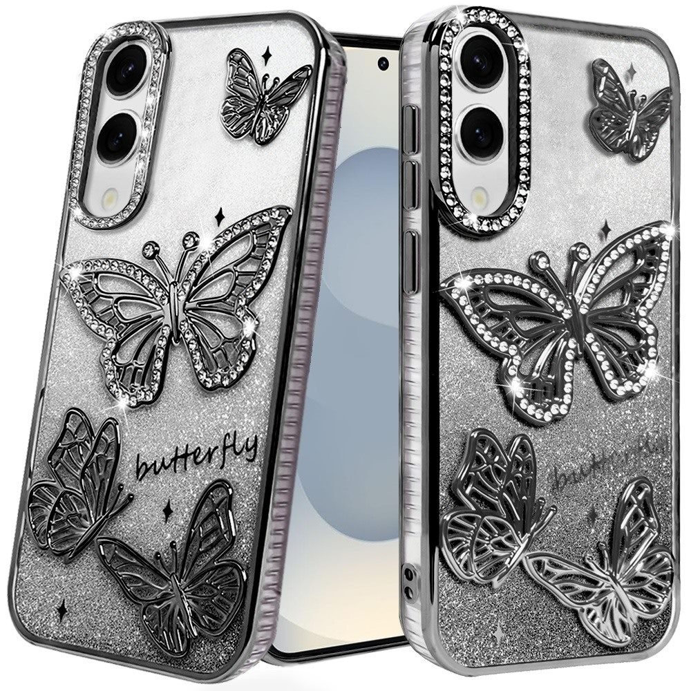 For Samsung Galaxy s25 Edge Butterfly Freedom Shimmer Glitter Thick TPU Case Cover - Image 2