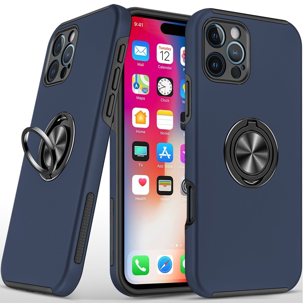 For Apple iPhone 16 Pro 6.3 inch CHIEF Oil Painted Magnetic Ring Stand Hybrid Case Cover