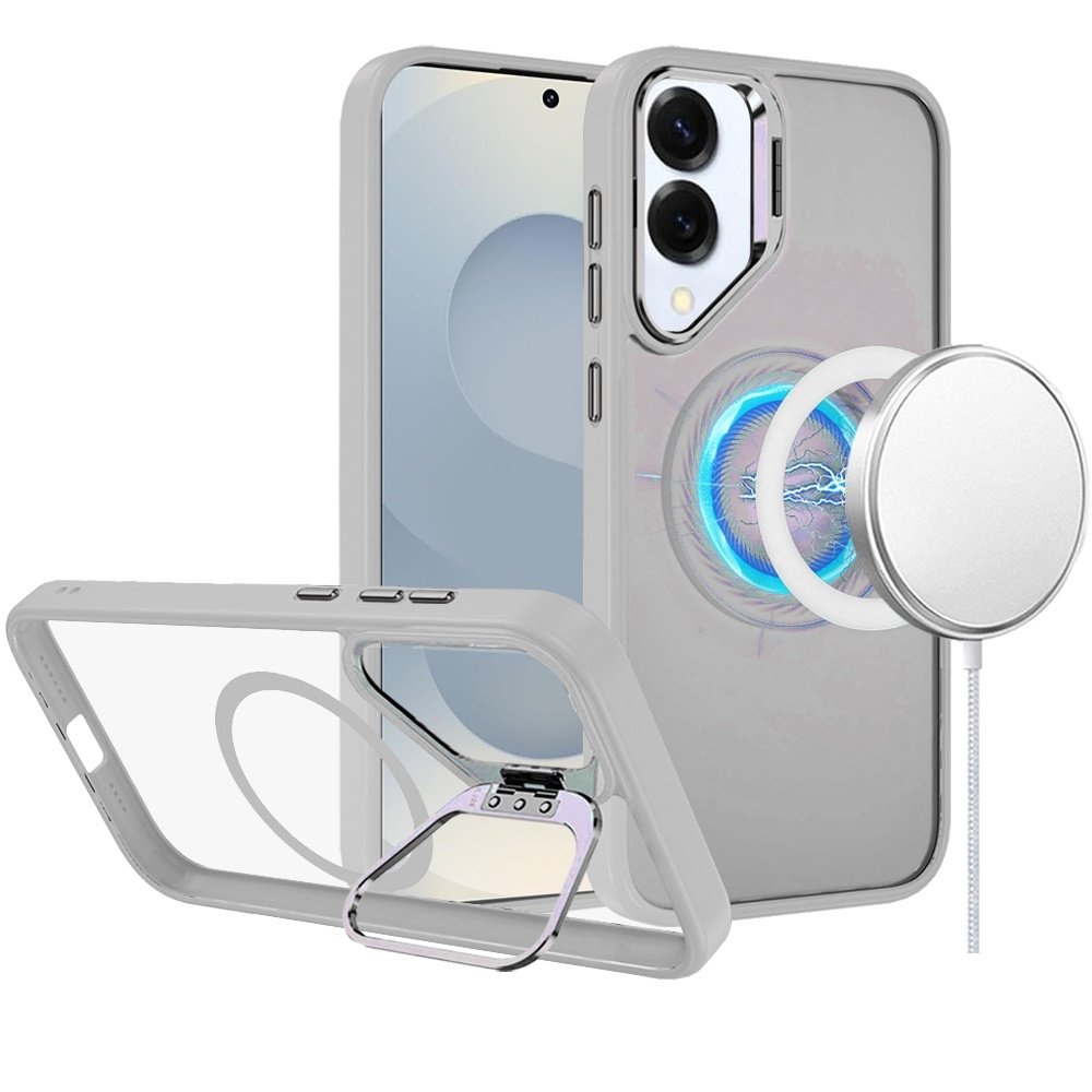 For Samsung Galaxy s25 Edge Fearless Tough HQ Metallic Hybrid with Camera Ring Stand Magnetic Circle Case