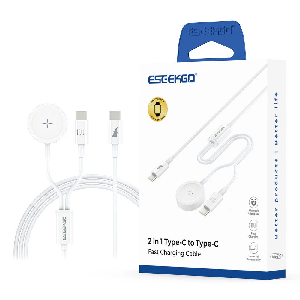 ESEEKGO AW-21C Wireless Fast Charging For Apple Watch & Type-C To Type-C Charging cable