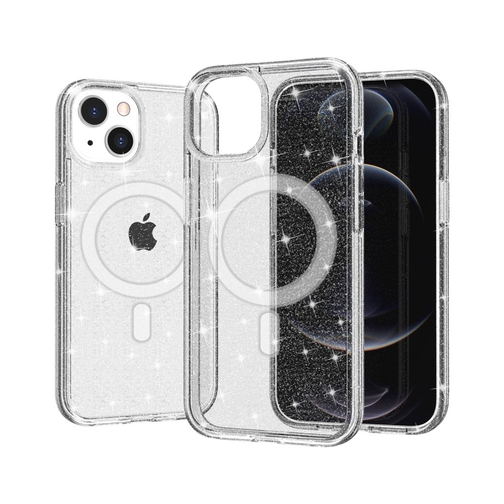 For Samsung Galaxy S23 Glitter Ultra Magnetic Circle Thick 3mm Transparent Hybrid Case Cover