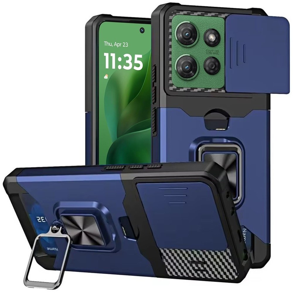 For Motorola Moto G Power 5G 2025 Multi-Functional Card Magnetic Ring Stand Hybrid Camera Case Cover - Image 3
