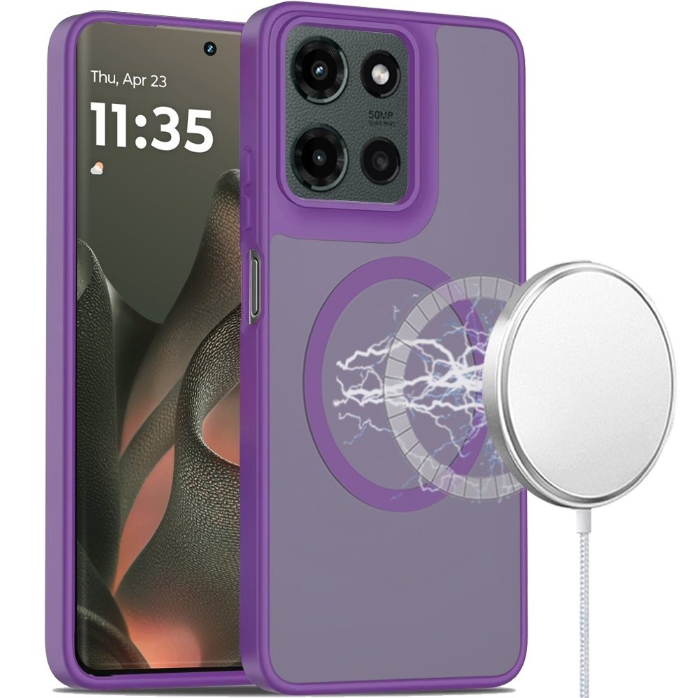 For Motorola Edge 2025 Magnetic Circle Smooth Safe Matte Feel Hybrid Case