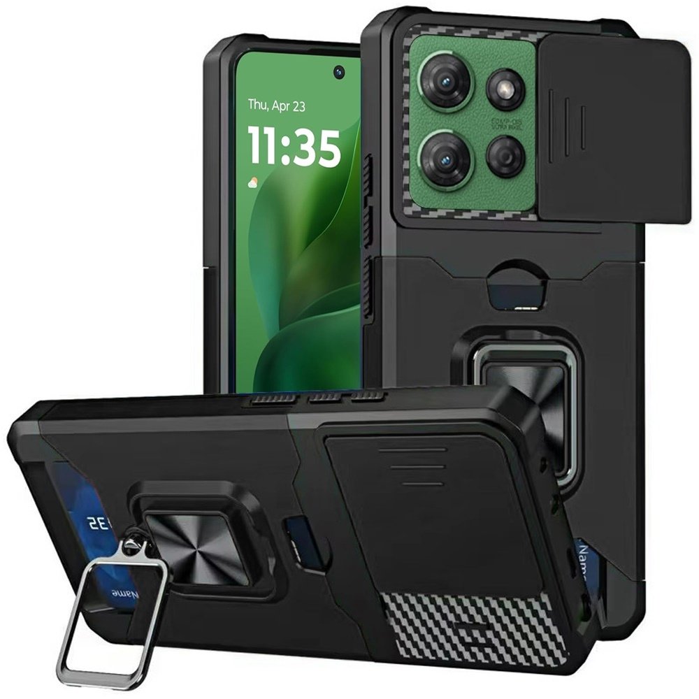 For Motorola Moto G Power 5G 2025 Multi-Functional Card Magnetic Ring Stand Hybrid Camera Case Cover - Image 2