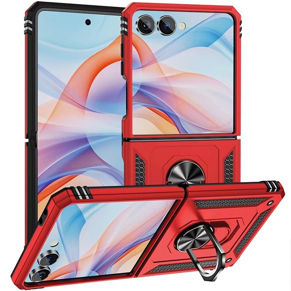 For Samsung Galaxy Z Flip 7 Magnetic Ring Kickstand Hybrid Case Cover