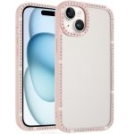 For Apple iPhone 15 Novelty Full Diamond All Around Transparent Hybrid Case
