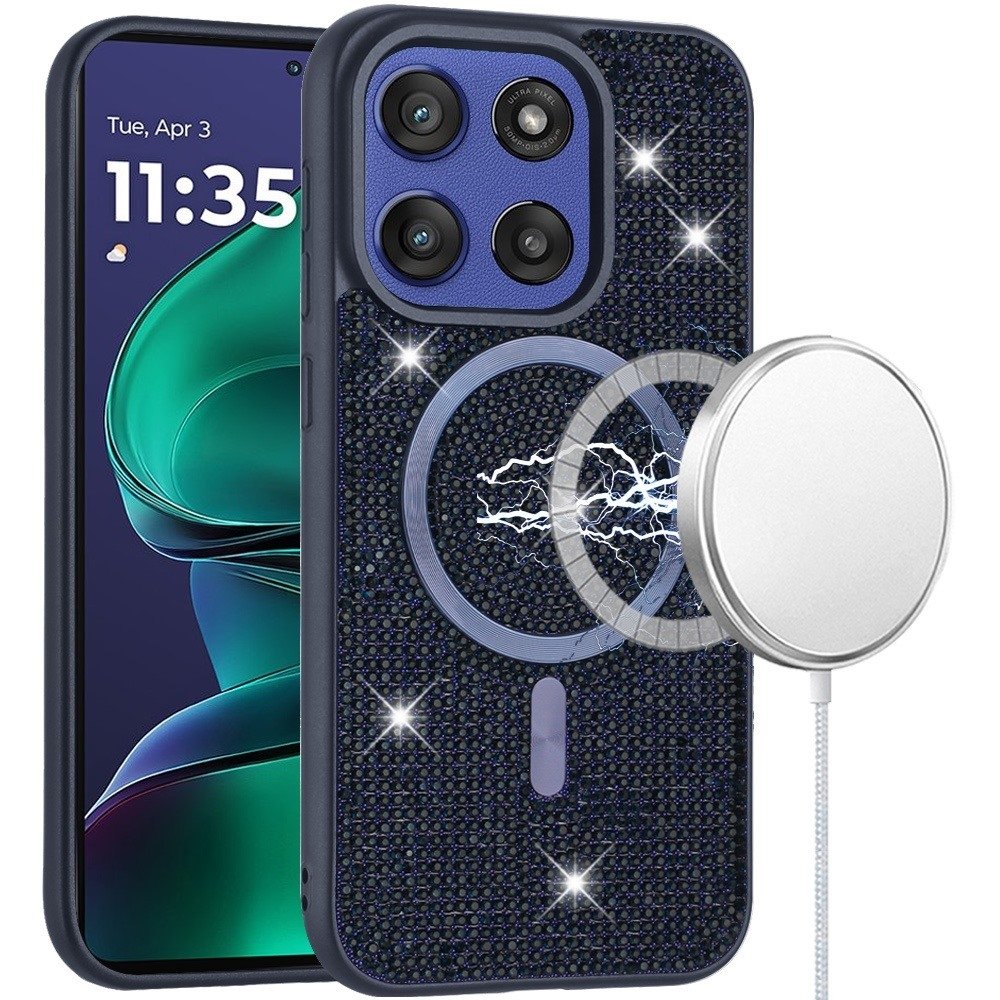 For Moto G Stylus 5G 2025 Diamond Magnetic Circle with CD Pattern Hybrid