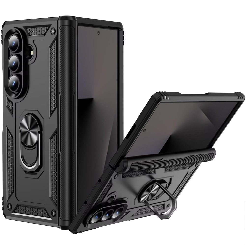 For Samsung Z Fold 7 Magnetic Ring Kickstand Hybrid Case Cover - Image 2