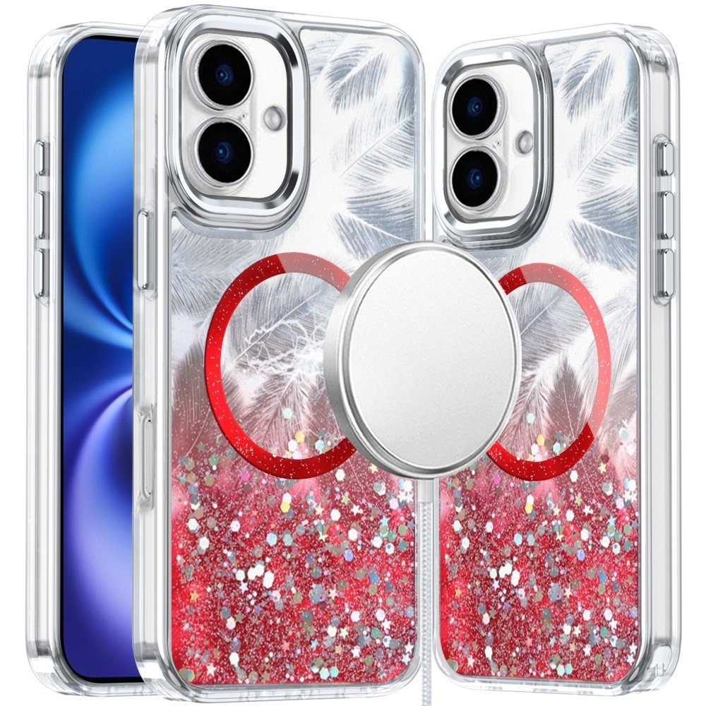 For Apple iPhone 17 Epoxy Glitter Shimmer Magnetic Circle Hybrid Case - Image 2