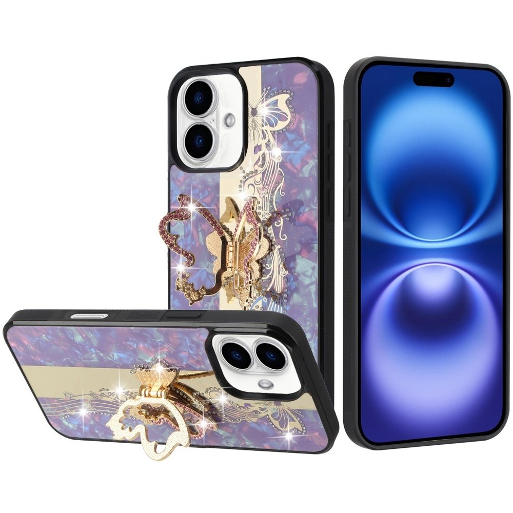 For Apple iPhone 17 SPLENDID Diamond Glitter Ornaments Engraving Case Cover Enchanted Butterfly - Image 2
