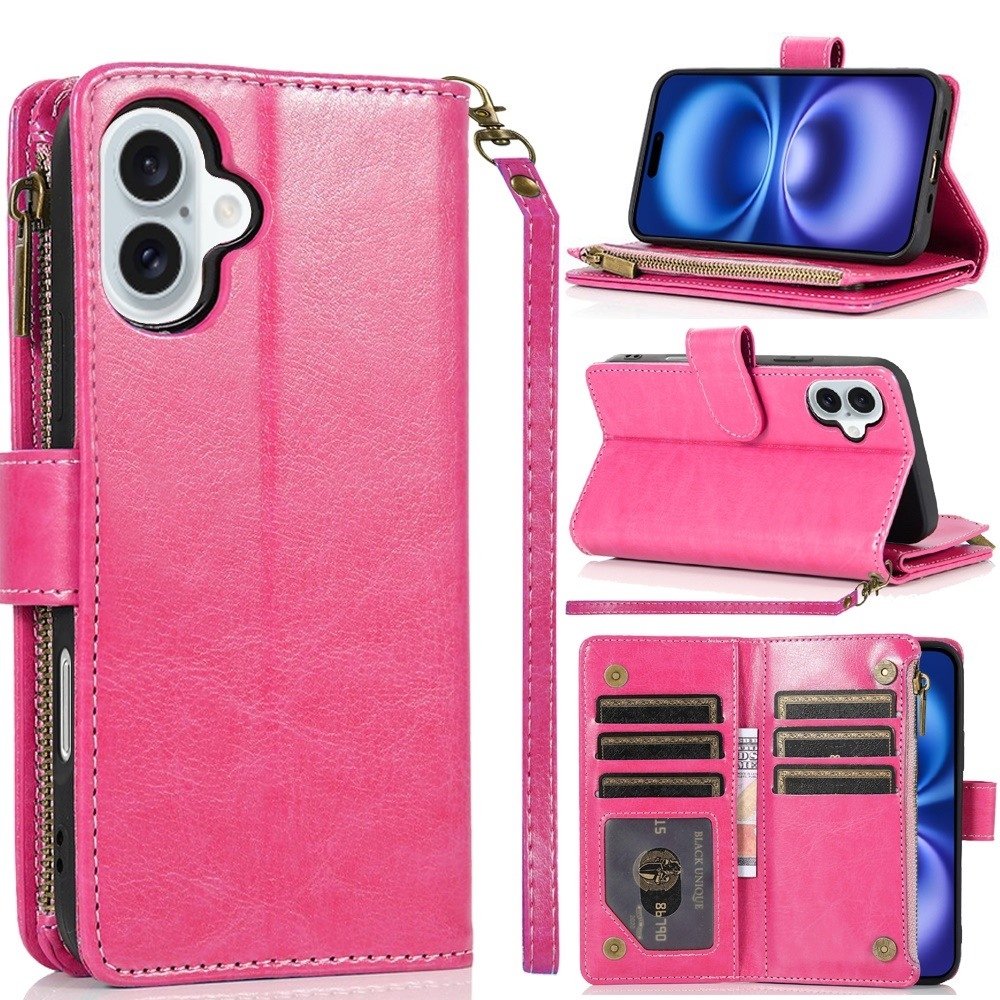 For Apple iPhone 17 Luxury Wallet Card ID Zipper Money Holder Case Cover - Image 4