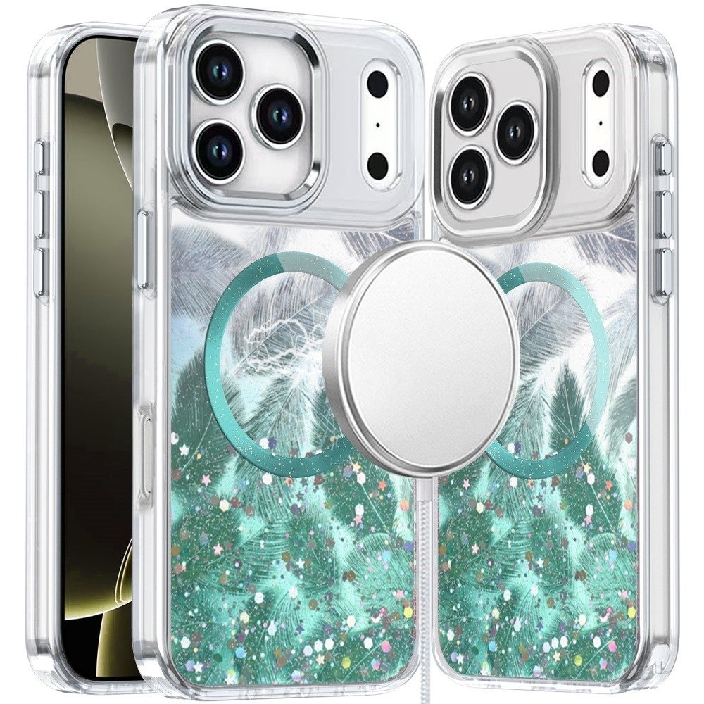 For Apple iPhone 17 Pro Max Epoxy Glitter Shimmer Magnetic Circle Hybrid Case - Image 2