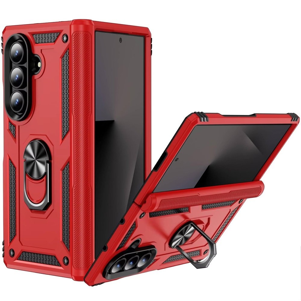 For Samsung Z Fold 7 Magnetic Ring Kickstand Hybrid Case Cover