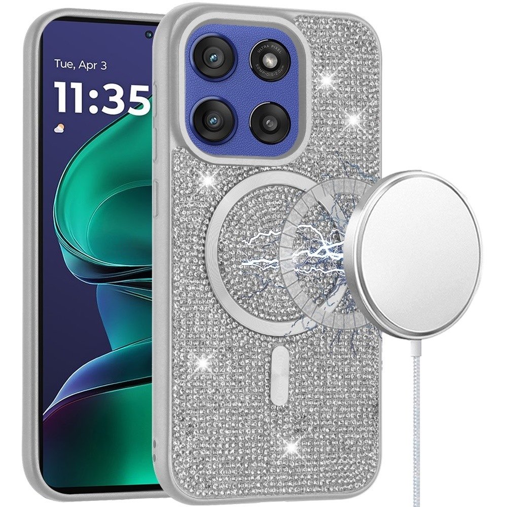 For Moto G Stylus 5G 2025 Diamond Magnetic Circle with CD Pattern Hybrid - Image 4