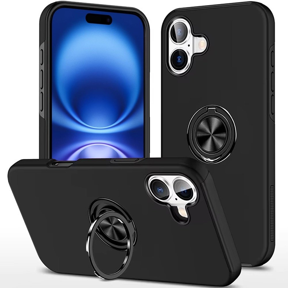 For Apple iPhone 17 CHIEF Oil Painted Magnetic Ring Stand Hybrid Case Cover - Image 2