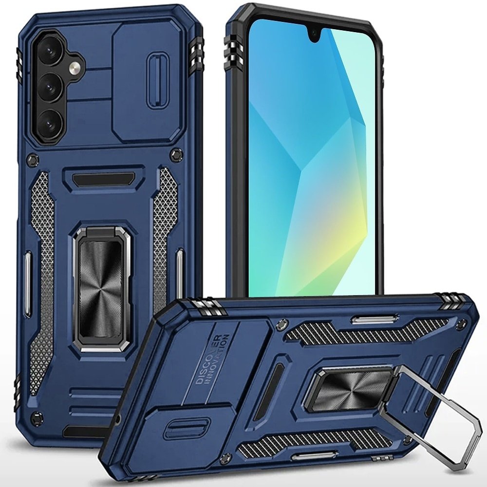 For Samsung Galaxy A16 5G Utter Tough Metal Ring Movable Camera Window Hybrid Case Cover - Image 2