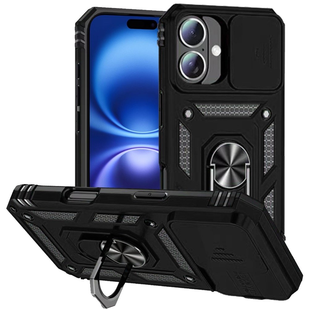 For Apple iPhone 17 Well Protective Magnetic Ring Stand Camera Protective Cover Case - Image 2
